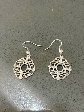 Silver Curlicue Earrings